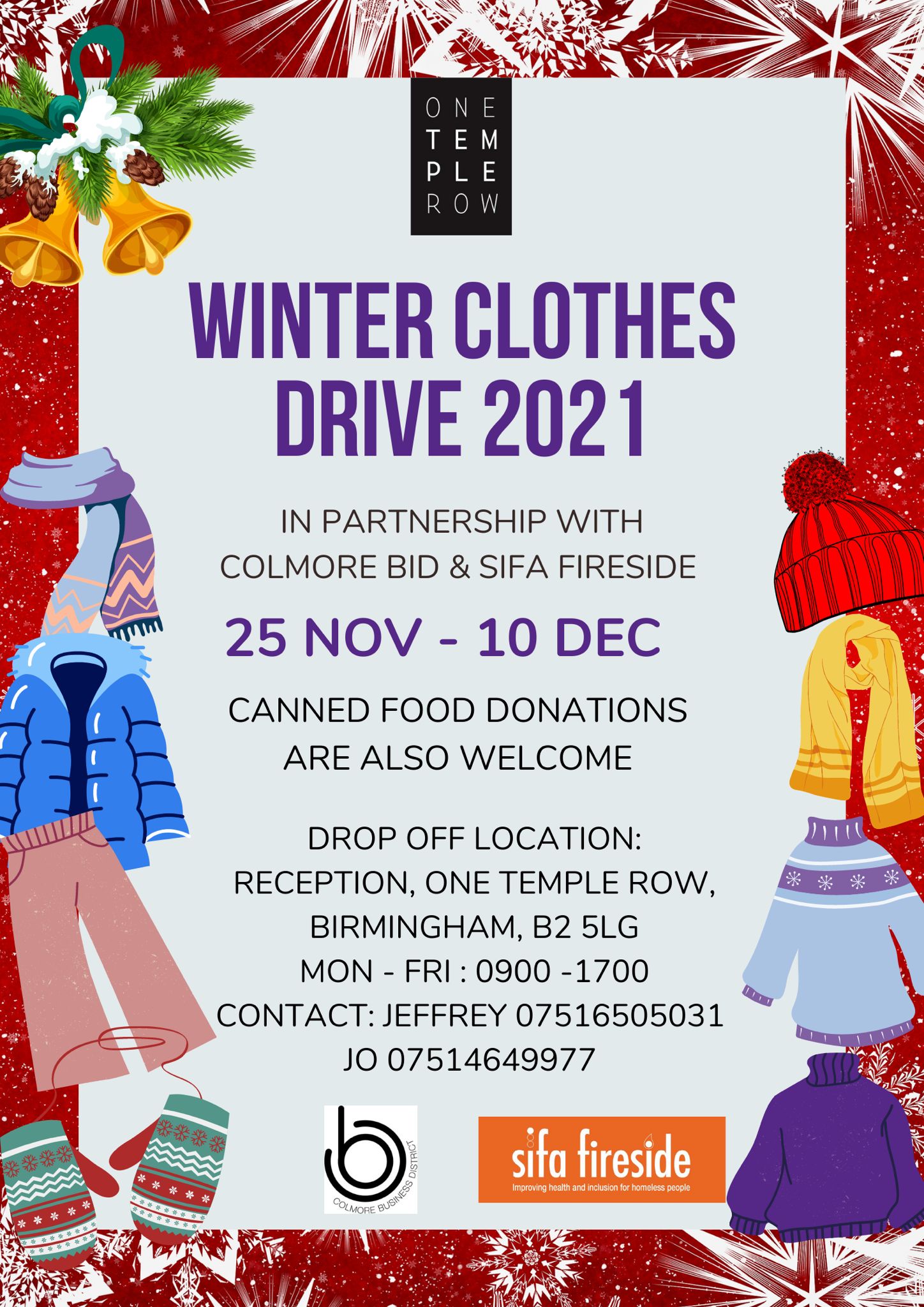 PHOTO 2021 11 23 15 11 48 One Temple Row launches Winter Clothes Drive