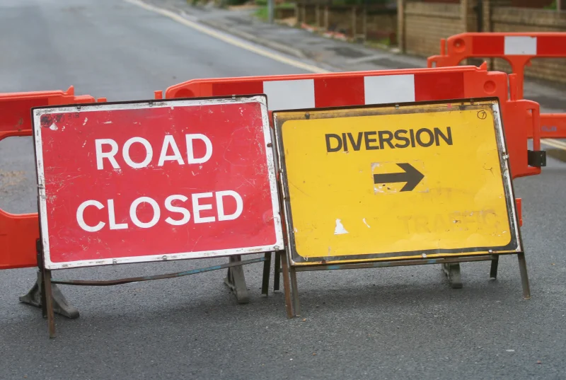 roadclosedsign Commonwealth Games