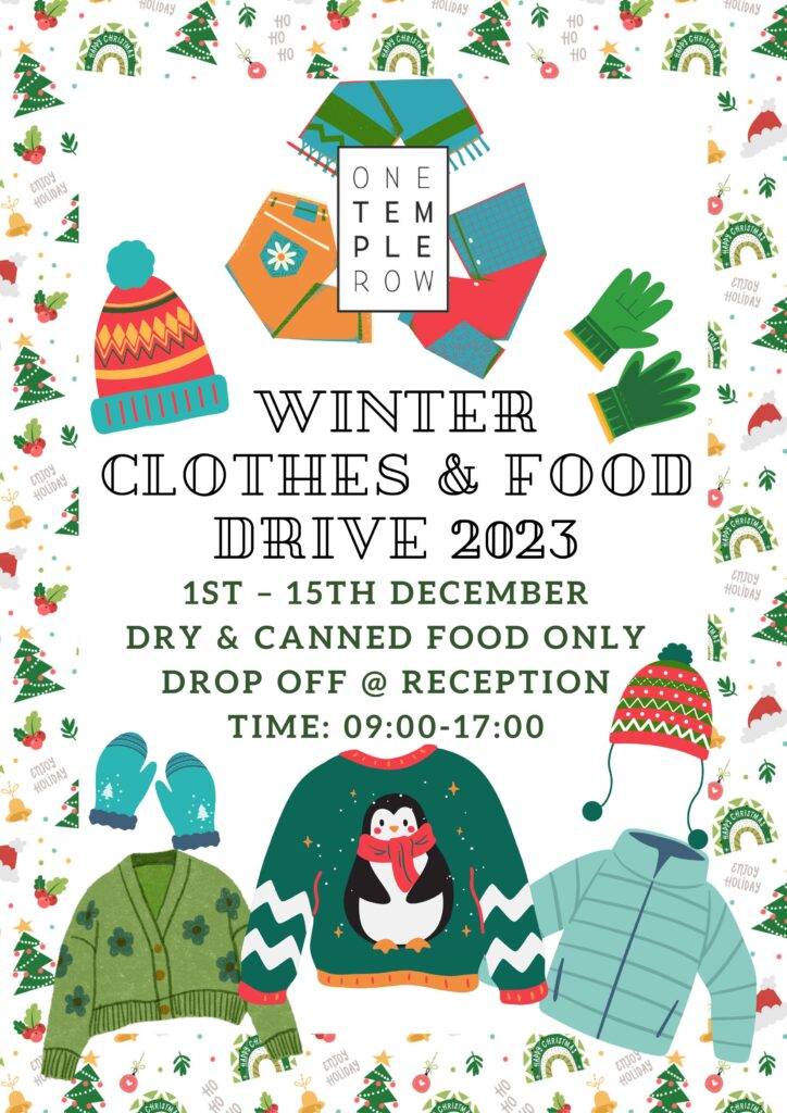 winter 2 Winter Clothes & Food Drive is back!