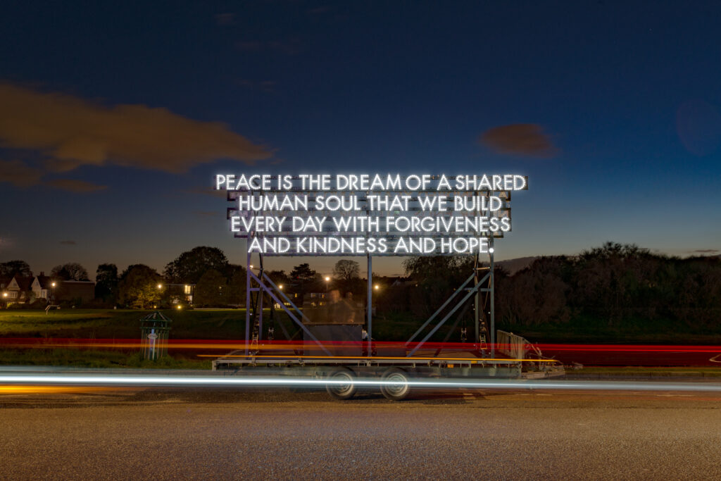 Peace Poem Emergency Exit Arts Alex Bamford Photography Birmingham Light Festival will brighten February with 11 artworks and over 50 events