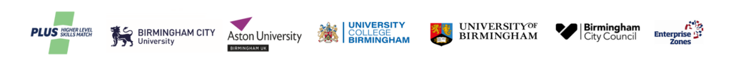 HLSM Plus – Graduate Recruitment Support for Birmingham Enterprise Zone Businesses 1 HLSM Plus logo ribbon with EZ and BCC HLSM Plus – Graduate Recruitment Support for Birmingham Enterprise Zone Businesses