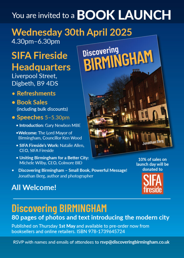 Invite for Discovering Birmingham Launch 30 April Discovering Birmingham Book Launch