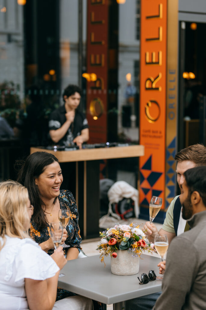250515 @DAISYDENHAM ORELLE NYETIMBER 7951 Summer has arrived at Orelle as the terrace and cafe transforms into 'The Vineyard'.