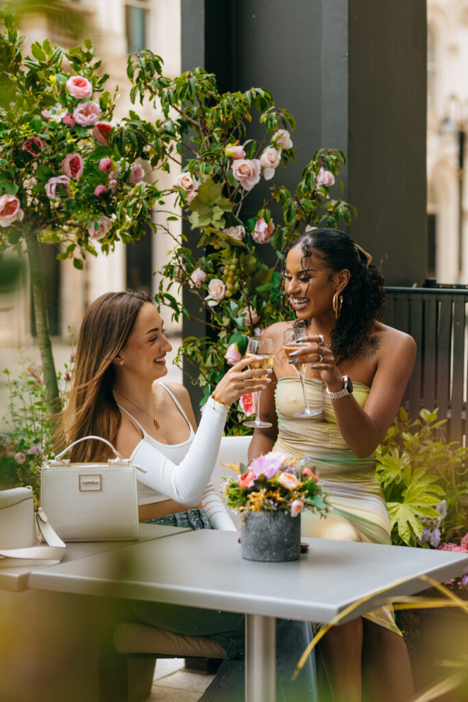 250515 @DAISYDENHAM ORELLE NYETIMBER 8164 Summer has arrived at Orelle as the terrace and cafe transforms into 'The Vineyard'.