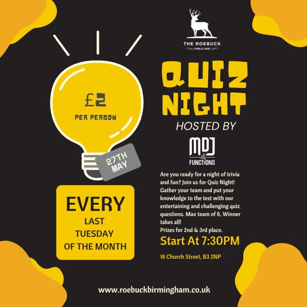 Wings & Wins at The Roebuck's Monthly Quiz Night 1 IMG 082418 Wings & Wins at The Roebuck's Monthly Quiz Night