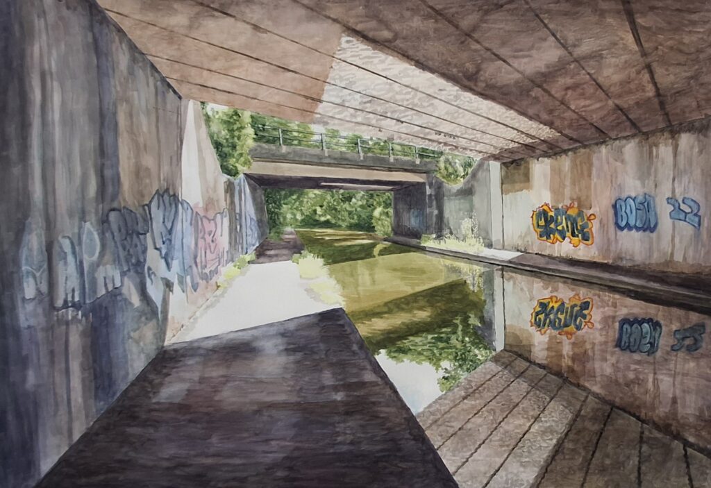 Winner Announced for Birmingham Open 25 2 Hobbs Dinah The Upside Down Bridge watercolour Winner Announced for Birmingham Open 25